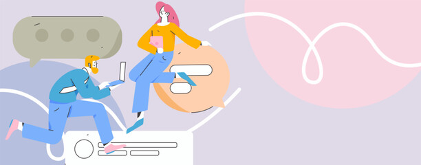 Communicate with consultants flat vector character concept operation hand drawn illustration
