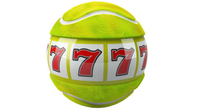 tennis ball with lucky number 7 slot machine horizontal reel