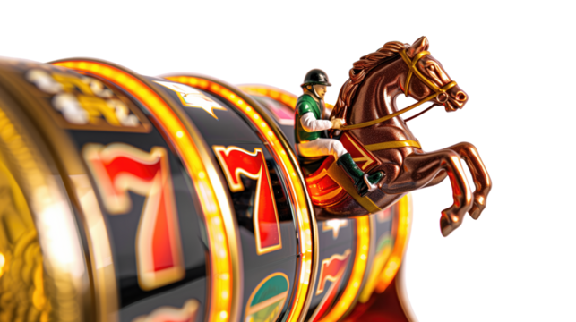 horse racing themed casino slot machine reels
