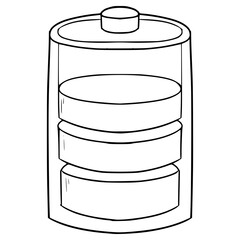 seventy-five percent battery illustration hand drawn outline vector