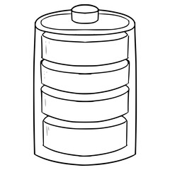 full battery icon illustration hand drawn outline vector
