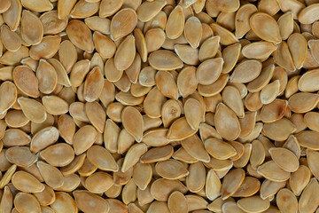 Background of Hokkaido squash unshelled seeds.