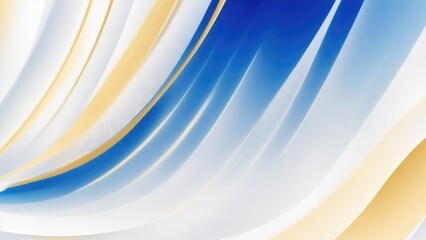 White and Gold Gradient Soft Waving Lines with gradient blue Abstract Background