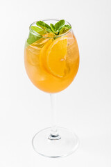 fresh lemonade on the white background