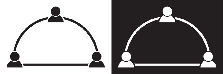 collaboration icon, people group connection icons - teamwork share, connect icon. isolated on white and black background. EPS 10/AI	
