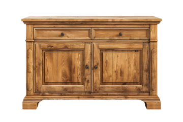 Rustic Wooden Cabinet with Two Drawers and Doors