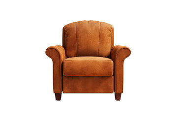 Fototapeta premium Brown Leather Armchair Isolated On Black Background