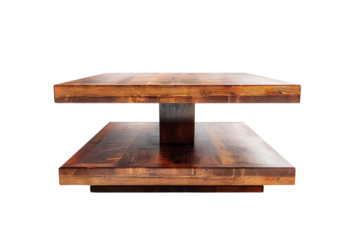 Rustic Wooden Coffee Table with Two Tiers