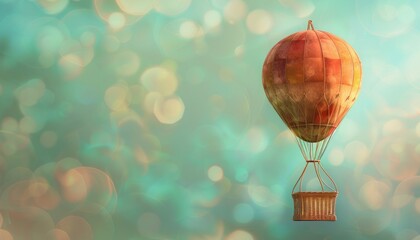 Obraz premium Floating on Air: The Spectacular Empty Basket Hot Air Balloon Adventure