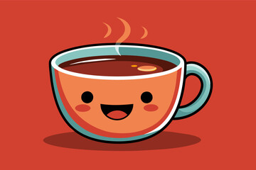 a backpack with school supplies around it, a cup of coffee with a smiling face, playful vector Illustration stackmismatched plates, each decorated with a different global cuisine motif