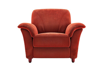 Fototapeta premium Red Armchair Isolated on Black Background
