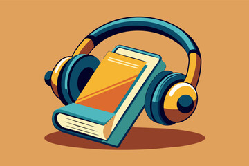 a book with headphones on top of it, setheadphones wrapped around a worn paperback book, signifying relaxation through reading and music