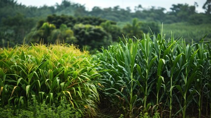 Fototapeta premium Comparing Cassava and Sugarcane: Economic Viability
