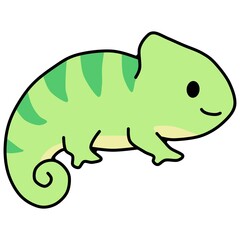 Smiling Green Chameleon