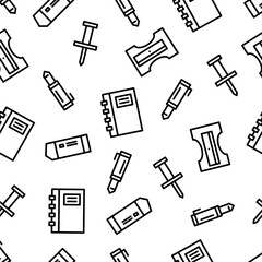 Obraz premium seamless pattern of stationery doodle, outline style, suitable for any purpose. for example website design, mobile app, wallpaper, textile, etc 