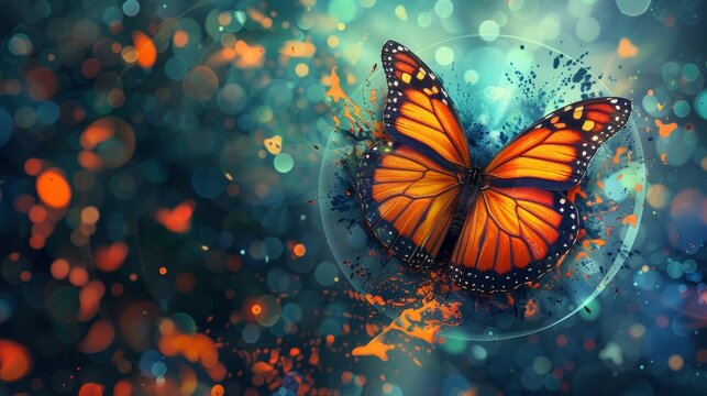 Artistic depiction of a cocoon morphing into a vibrant butterfly, representing creativity as a catalyst for personal transformation