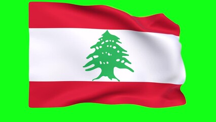 Waving flag of Lebanon Animation 3D render Method - Powered by Adobe