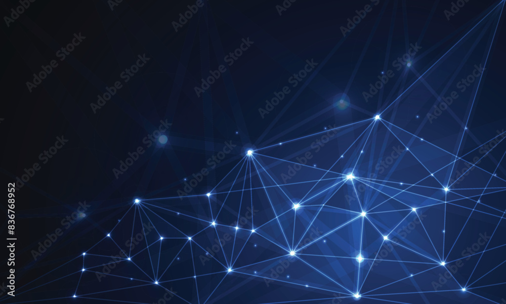 Poster connected polygons plexus vector background, digital data visualization. vector illustration