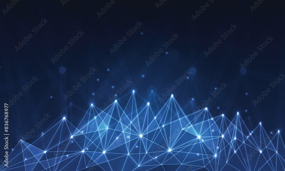 Poster connected polygons plexus vector background, digital data visualization. vector illustration.