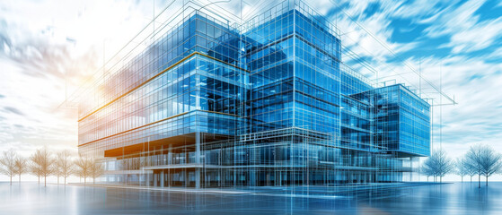 Developers blueprinting office buildings for commercial real estate