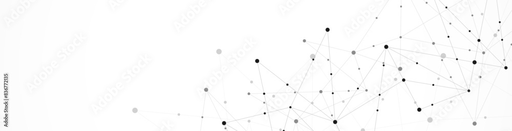 Fototapete Abstract vector background and geometric pattern with connecting the dots and lines for banner design or header. Minimalistic vector texture for modern design