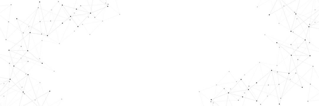 Vector illustration of minimalistic design with connecting the dots and lines. Abstract geometric background of science and technology concept