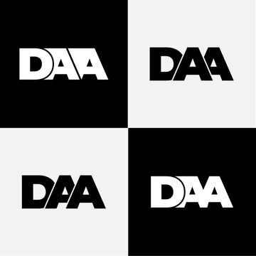 set letter DAA logo monogram typhography initial