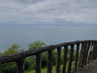 Obraz premium Aerial view of the Cantabrian Sea from Monte Igueldo in San Sebastian, Guipuzkoa.