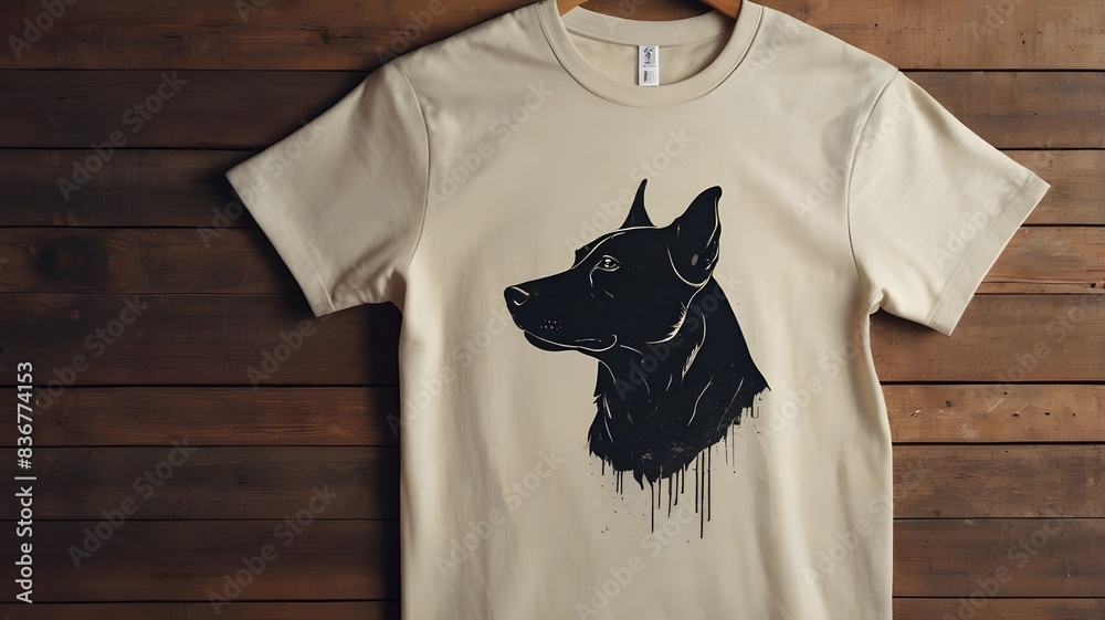 Wall mural T-shirt design with dog image