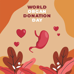 Flat illustration of world organ donation day 