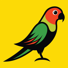 Solid color Carolina Parakeet bird animal vector design