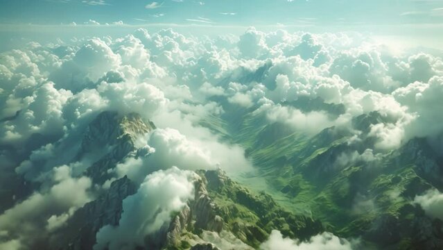  Aerial View of Clouds Over the Sea This title captures the essence of the clouds, sea, and the aerial pers.