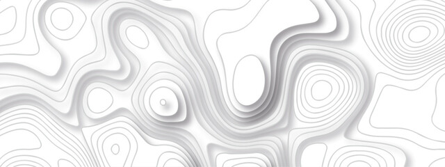 Vector geographic contour map. Topography map background. Black and white wave Seamless line. Topography relief. White wave paper curved reliefs abstract. Topographic map patterns,topography line map. © armans