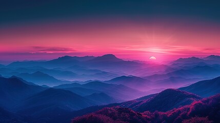 Fototapeta premium Minimalist Landscape: Tranquil Mountain View Computer Wallpaper