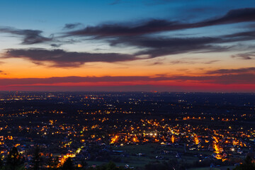Bielsko Biała nocą.