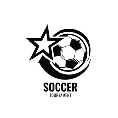 Obraz premium Soccer ball football tournament icons. Symbol or emblem. vector illustration