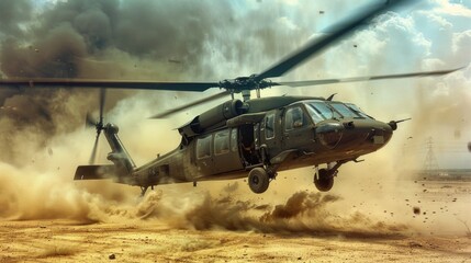 Helicopter in flight