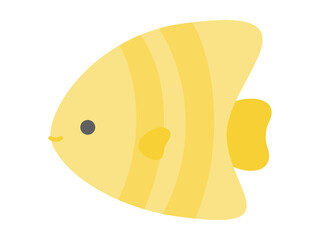 エンゼルフィッシュのベクターイラスト素材＿黄色の魚