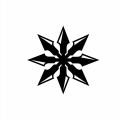 Abstract star logo design with spear elements.