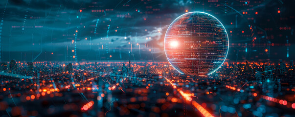 Fototapeta premium Global network or global communication background. telecommunication and data networks with global Internet connectivity for communication technologies.