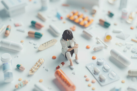 オーバードーズに悩む若い女性
