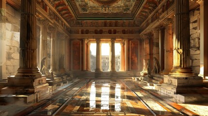 Fototapeta premium History: Interior of an ancient Roman temple