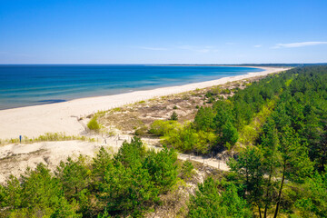 Beautiful scenery of Baltic Sea beach in Sobieszewo at summer , Poland