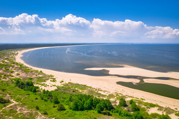Beautiful scenery of Baltic Sea beach in Sobieszewo at summer , Poland