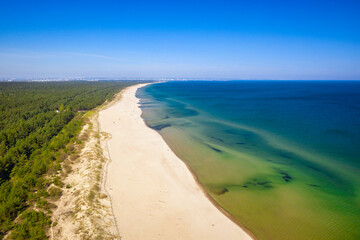 Beautiful scenery of Baltic Sea beach in Sobieszewo at summer , Poland