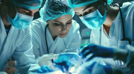 Surgical team working together seamlessly during an operation