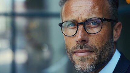 Businessman's face showing enthusiasm while discussing a new project