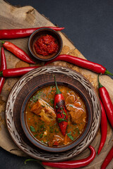 Ukrainian dish. bograch with meat and red pepper