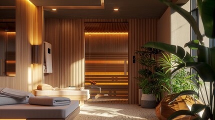 Modern Spa Wellness Center Interior with Relaxing Ambiance