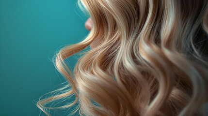 Naklejka premium close-up of curls blond hair